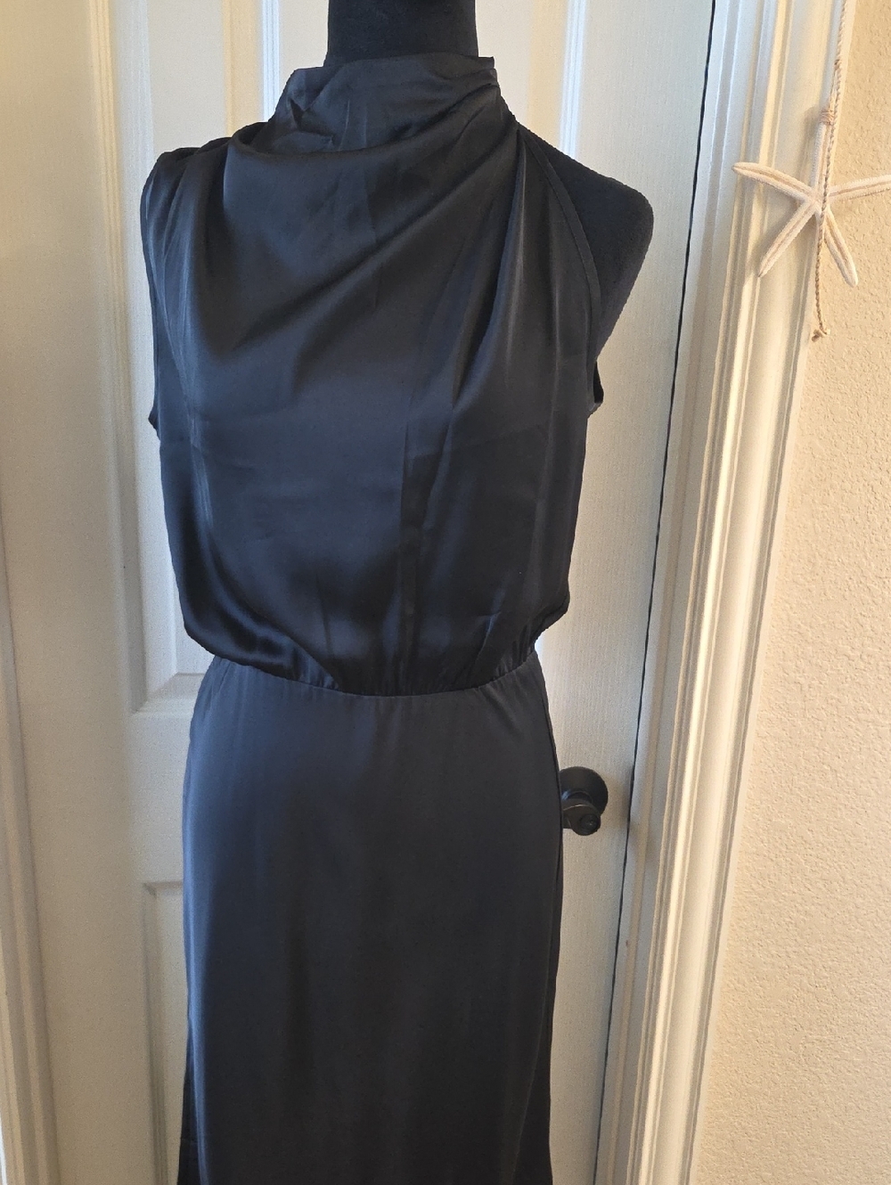 Draped One-Shoulder Black Dress NWT SMALL - Picture 16 of 16
